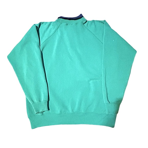 Vintage Hanes Cottagecore Heart Sweatshirt Green Blue 90s Made in USA XL - Picture 4 of 13